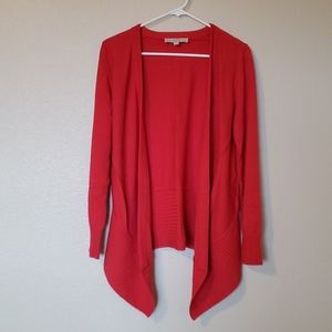Loft red high low cardigan